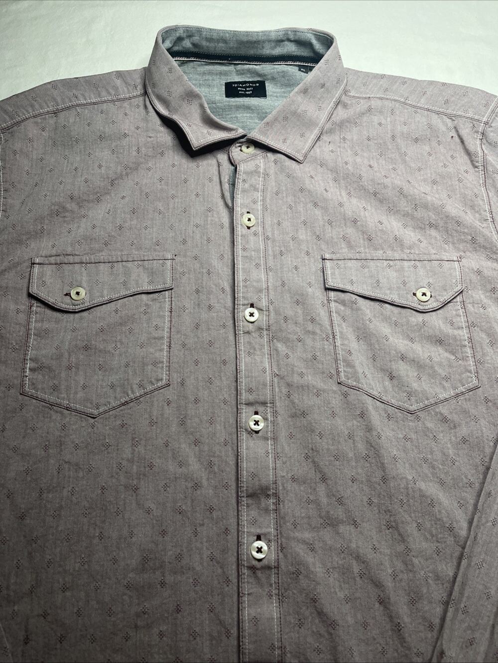 7 Diamonds Plaid Mens XL Long Sleeve Button Up Casual Shirt RN 101880